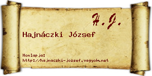 Hajnáczki József névjegykártya
